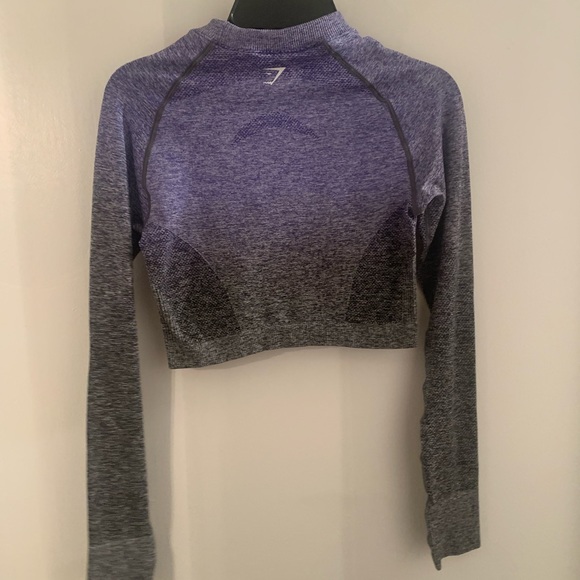 Gymshark ombré seamless long sleeve crop top size small used - Picture 2 of 3